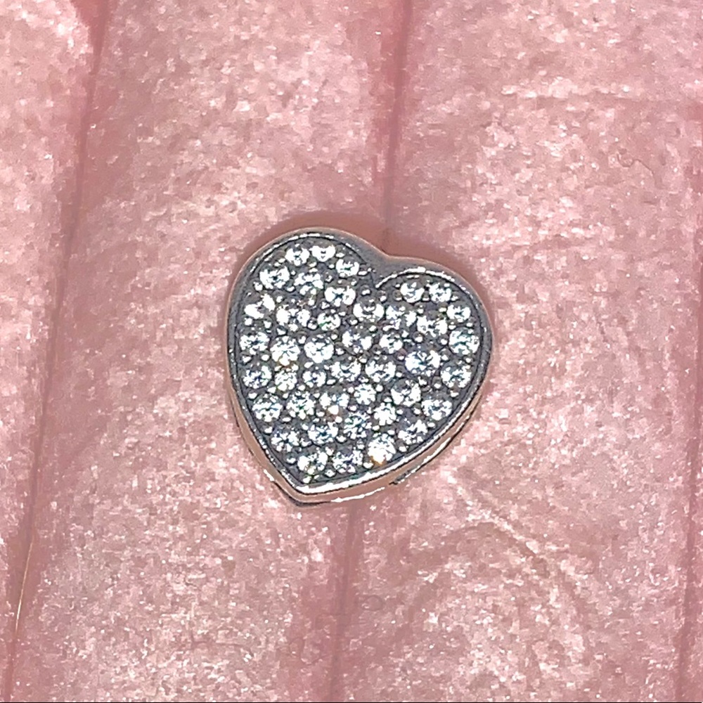 Pandora Pavé heart reflexions clip charm
